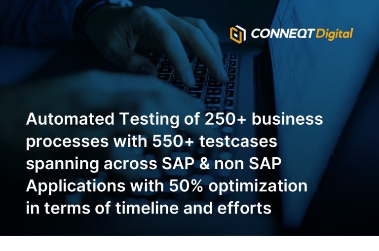 Automated Testing of 250+ business process with 550+ testcases spanning across SAP & non SAP Applications with 50% optimization in terms of timeline and efforts