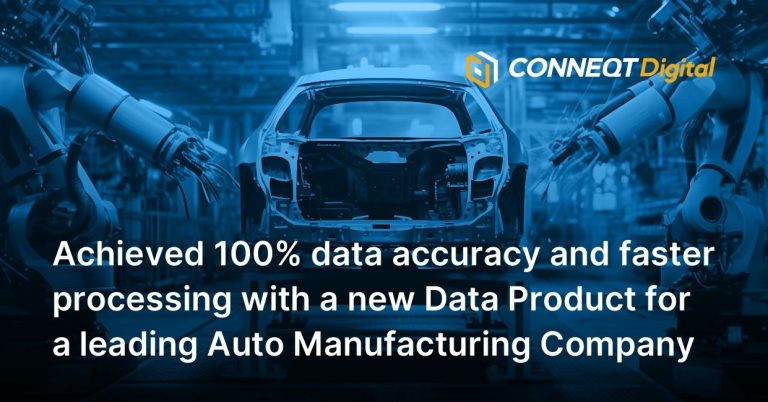Achieved 100% data accuracy and faster processing with a new Data Products for a leading Auto Manufacturing Company